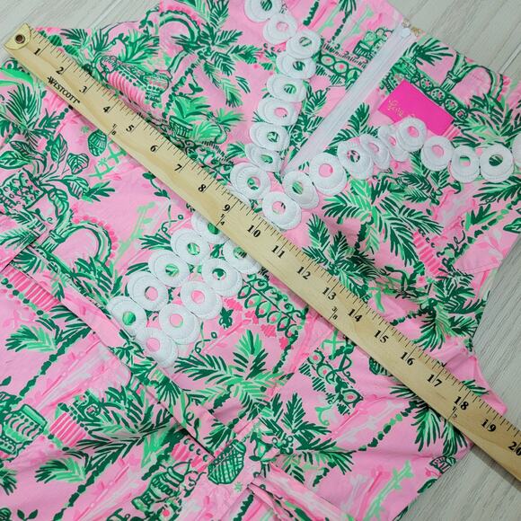 Lilly Pulitzer Shift Dress M Pink Floral Sleeveless Scallop Hem Resort Tropical - Picture 14 of 16